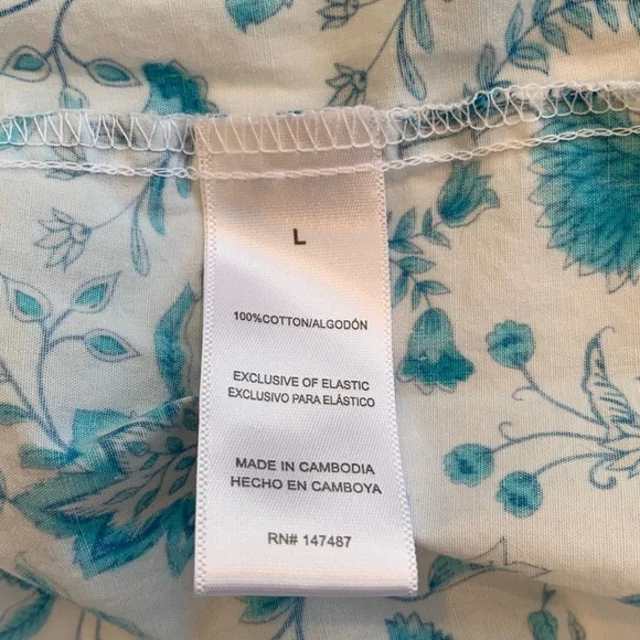 Draper James Women’s Large White Blue Floral Ruffle Sleeveless Dress Sundress - Picture 8 of 8